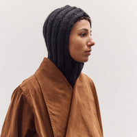 Handknit Rib Balaclava, Black
