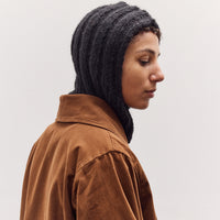 Handknit Rib Balaclava, Black