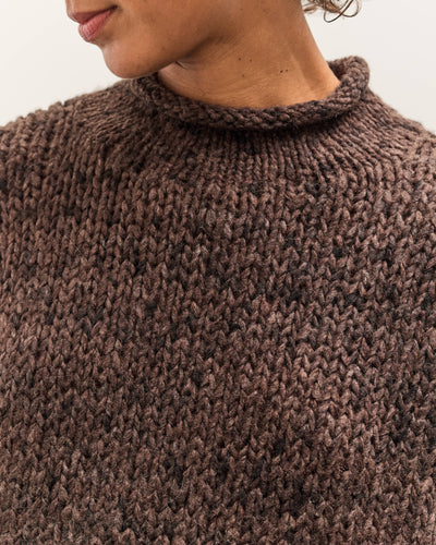 Lauren Manoogian Handknit Paint Rollneck, Black Paint