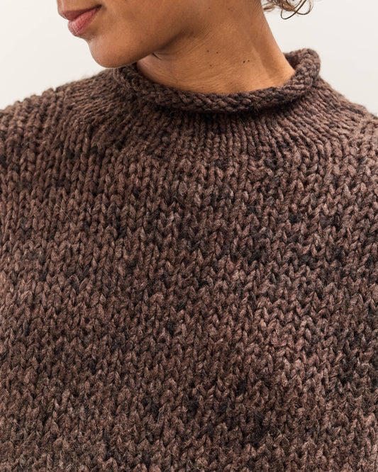 Lauren Manoogian Handknit Paint Rollneck, Black Paint