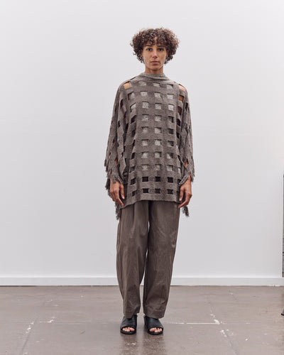 Lauren Manoogian Handwoven Grid Poncho, Granite