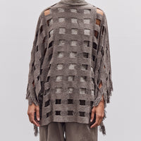 Lauren Manoogian Handwoven Grid Poncho, Granite