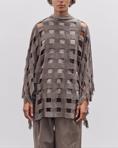 Lauren Manoogian Handwoven Grid Poncho, Granite
