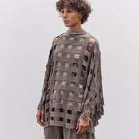 Lauren Manoogian Handwoven Grid Poncho, Granite