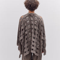 Lauren Manoogian Handwoven Grid Poncho, Granite