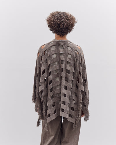 Lauren Manoogian Handwoven Grid Poncho, Granite