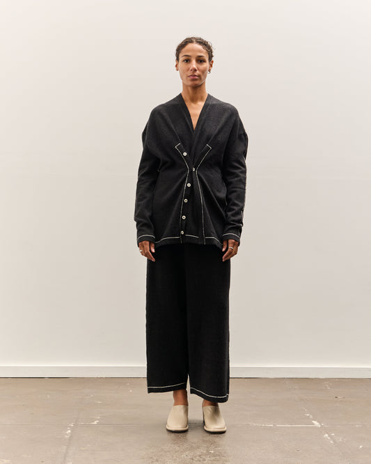 Lauren Manoogian Stitch Button Cardigan, Black Melange