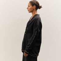 Lauren Manoogian Stitch Button Cardigan, Black Melange