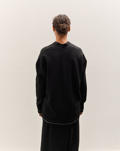 Lauren Manoogian Stitch Button Cardigan, Black Melange