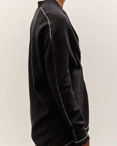 Lauren Manoogian Stitch Button Cardigan, Black Melange
