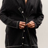 Lauren Manoogian Stitch Button Cardigan, Black Melange