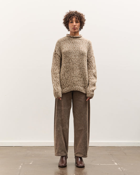 tobacco colored sweater Merino Mock-Neck Jumper day piece Lauren Manoogian Handknit Paint Rollneck,
