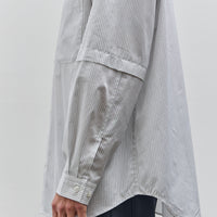 Lownn Layered Shirt, White / Navy Stripe