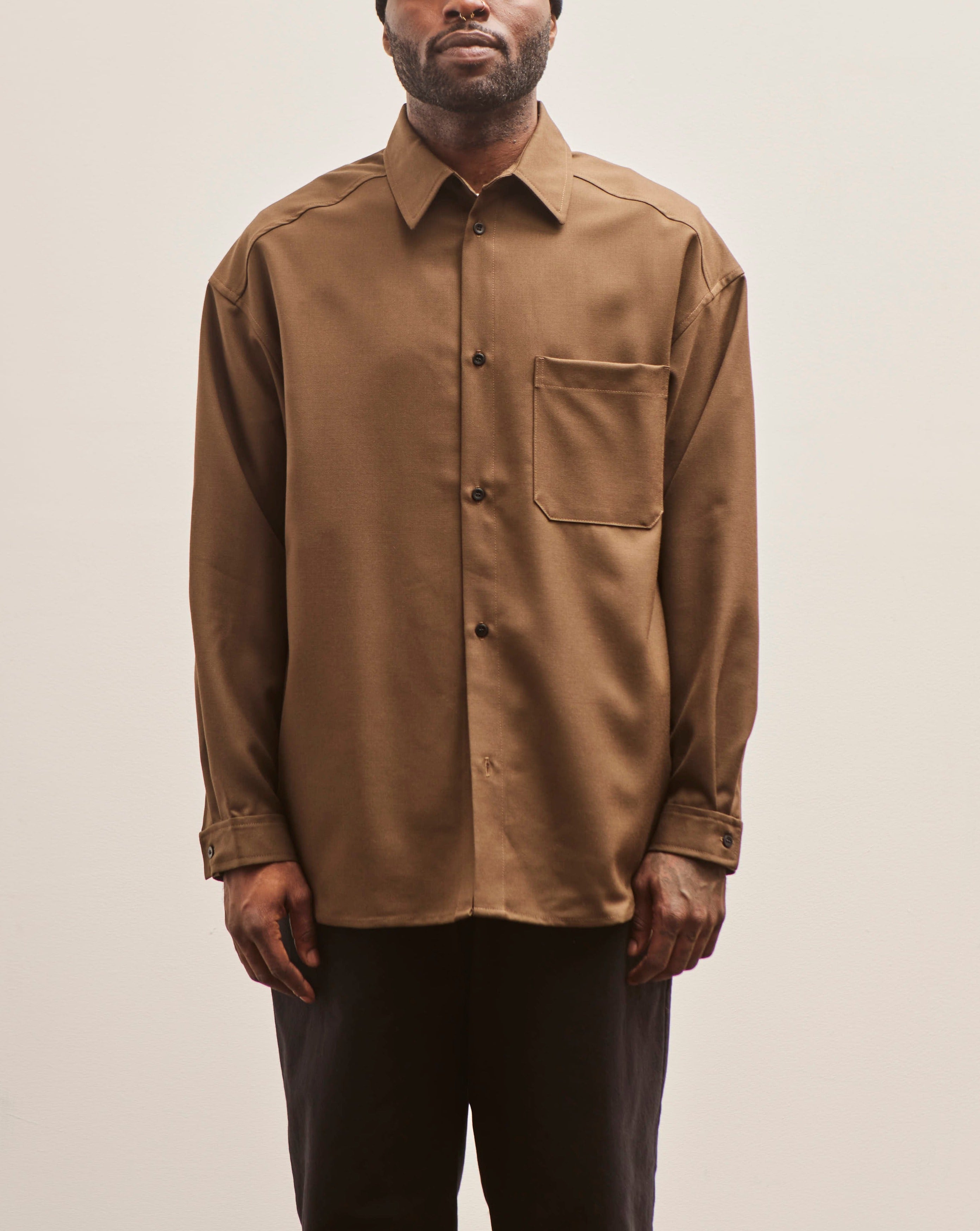 Lownn Wool Classic Shirt, Brown – Glasswing