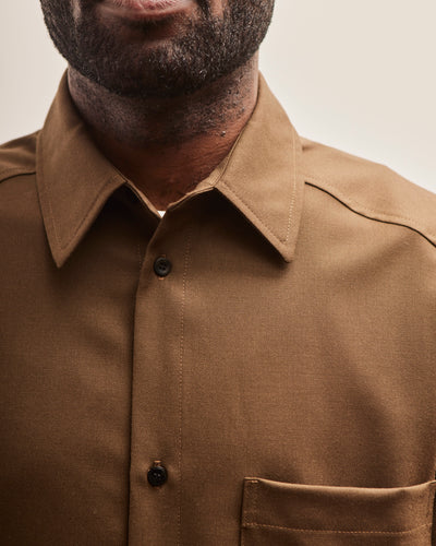 Lownn Wool Classic Shirt, Brown