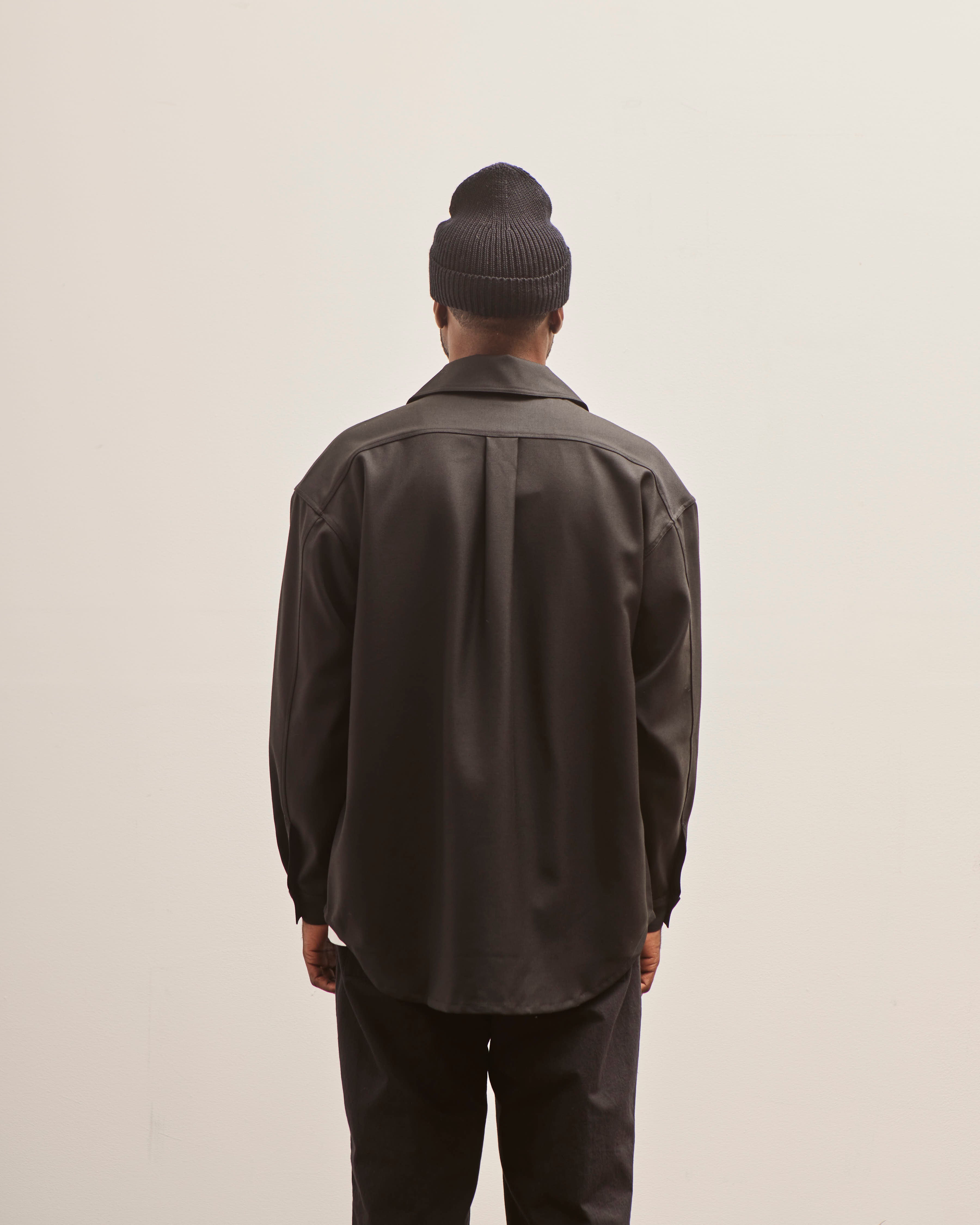 Lownn Wool Minimal Shirt, Black – Glasswing