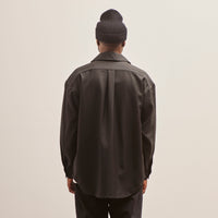 Lownn Wool Minimal Shirt, Black