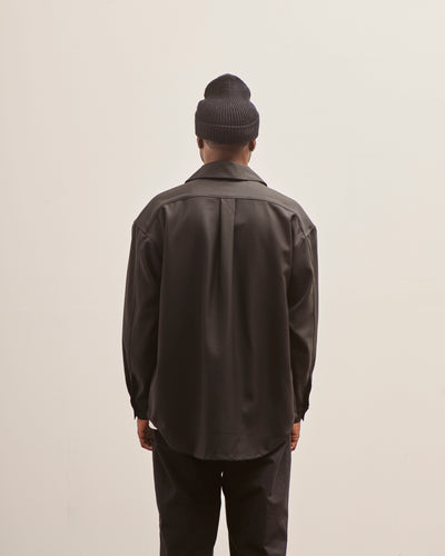 Lownn Wool Minimal Shirt, Black