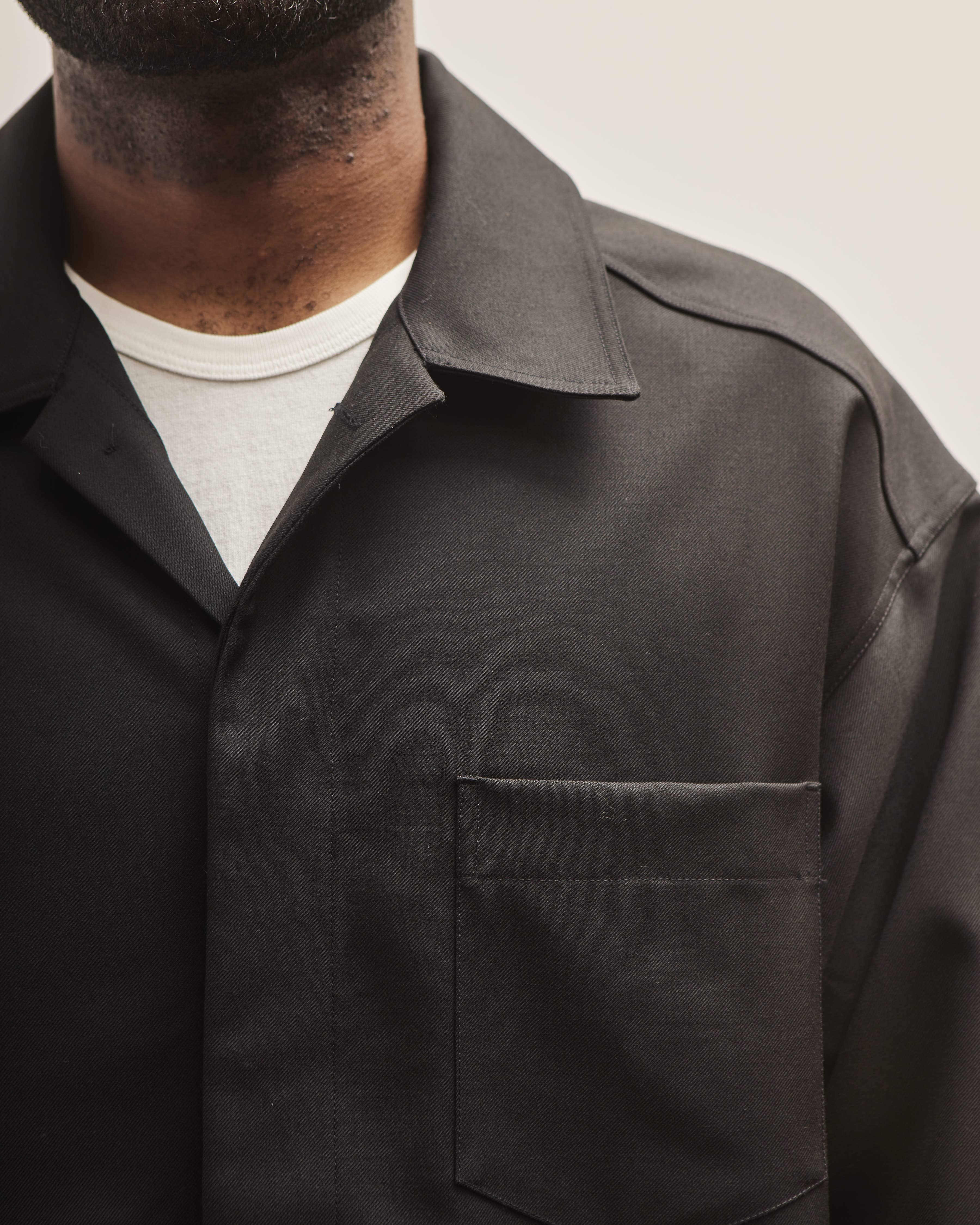 Lownn Wool Minimal Shirt, Black – Glasswing