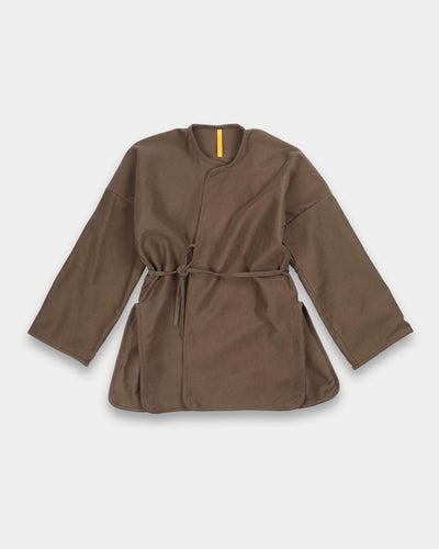 MAN-TLE W-R19S7 Long Cross Cardigan, Brown