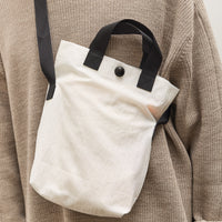 MAN-TLE R19B4 Mini Tote, White Nylon