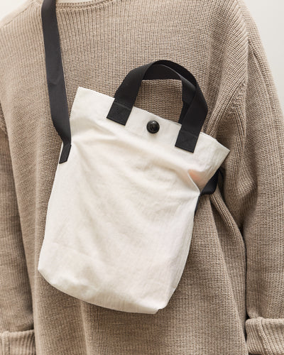 MAN-TLE R19B4 Mini Tote, White Nylon