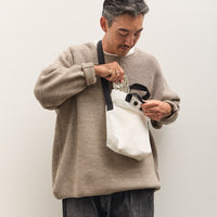 MAN-TLE R19B4 Mini Tote, White Nylon