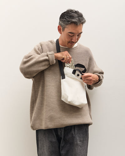 MAN-TLE R19B4 Mini Tote, White Nylon