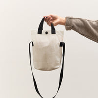 MAN-TLE R19B4 Mini Tote, White Nylon