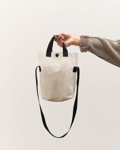 MAN-TLE R19B4 Mini Tote, White Nylon