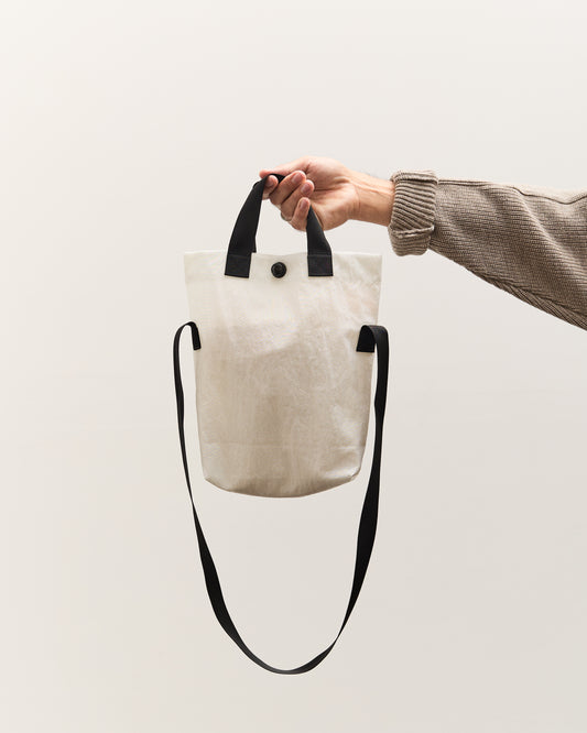 MAN-TLE R19B4 Mini Tote, White Nylon
