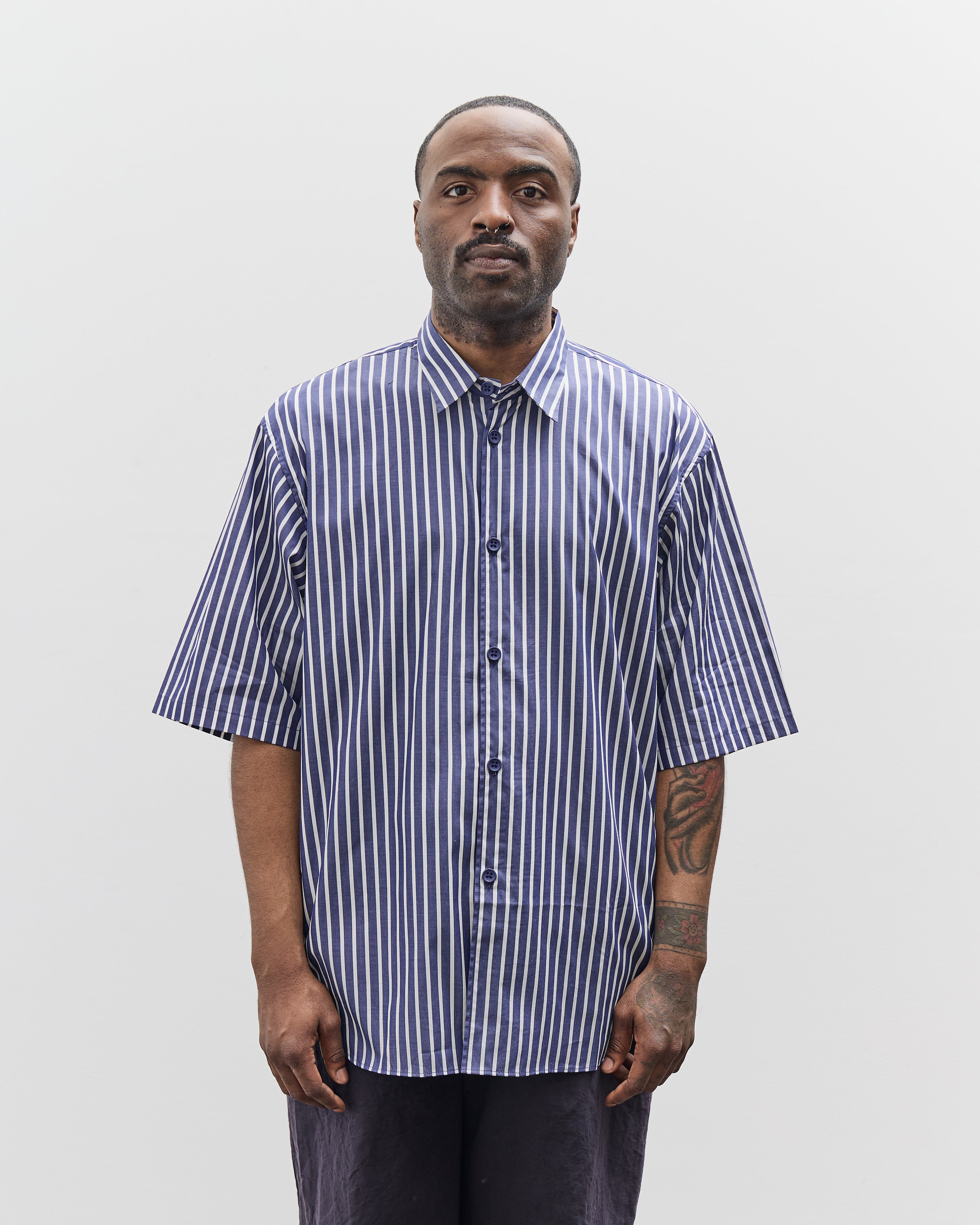 MAN-TLE R18S9 S/S Weather Shirt, Power Stripe – Glasswing