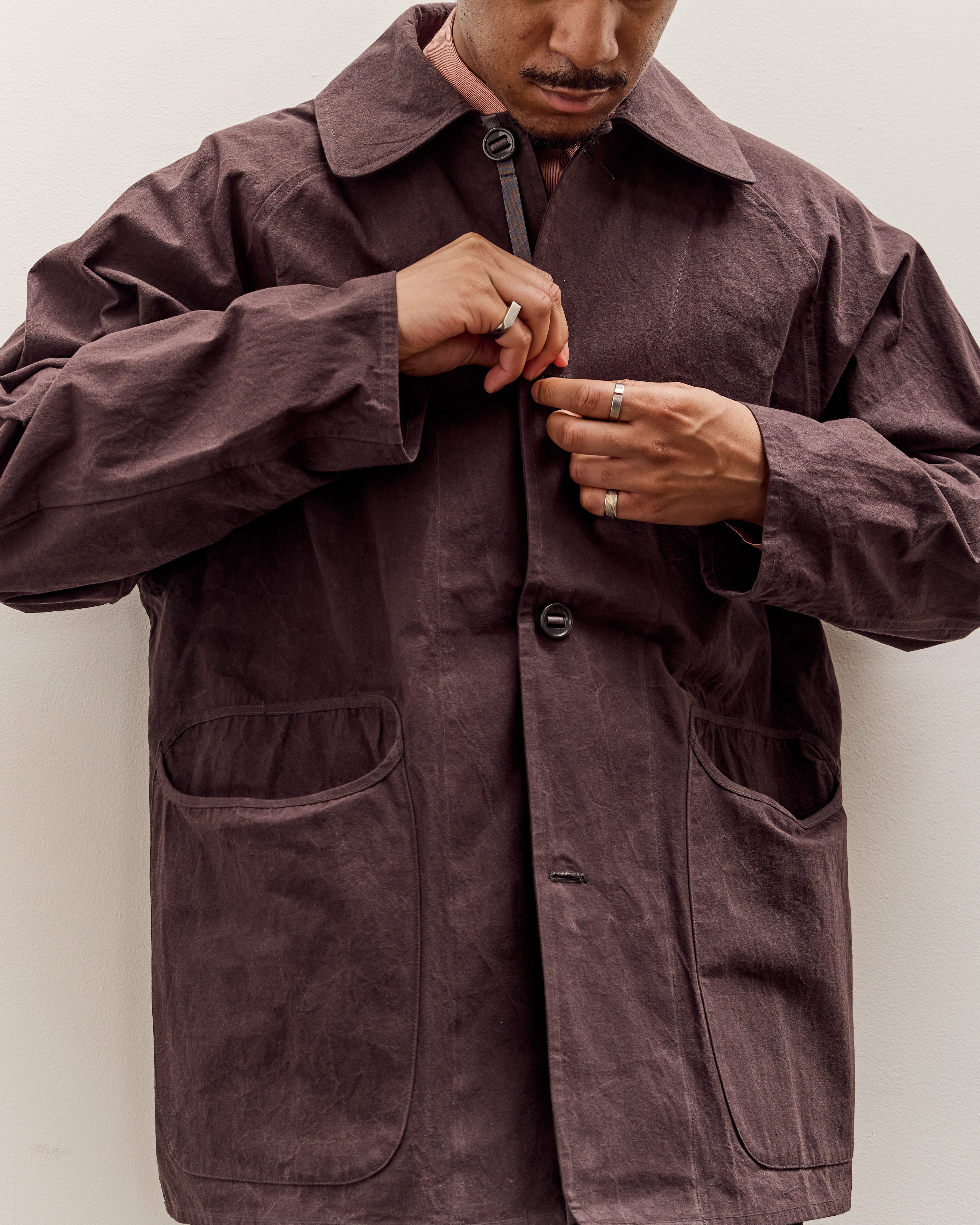MAN-TLE パラフィンワックスコットン　シャツ MAN-TLE R20S3 Soft Shirt, Earth Wax – Glasswing