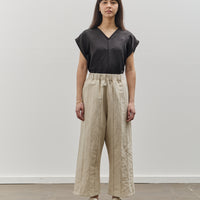 MAN-TLE W-R18P3 Tuck Pant, Unbleached Bamboo