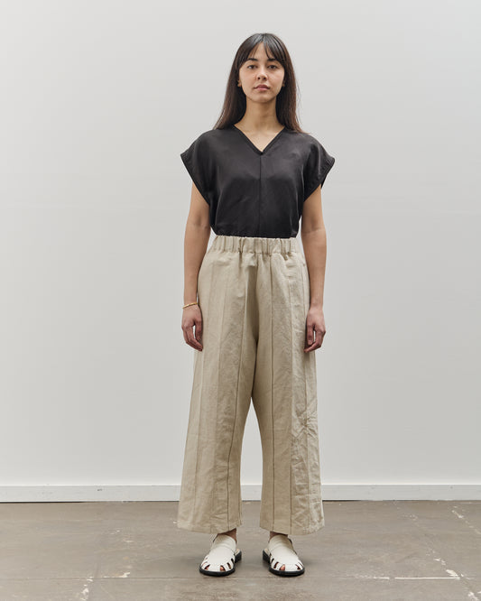 MAN-TLE W-R18P3 Tuck Pant, Unbleached Bamboo