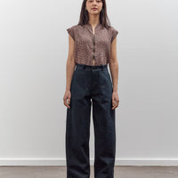 MAN-TLE High Wide Pants, Navy Slub Denim