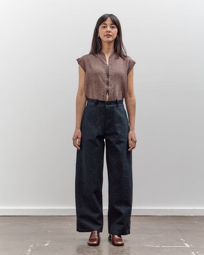 MAN-TLE High Wide Pants, Navy Slub Denim