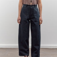 MAN-TLE High Wide Pants, Navy Slub Denim