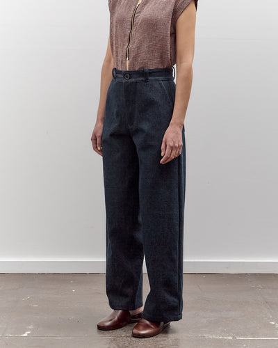 MAN-TLE High Wide Pants, Navy Slub Denim