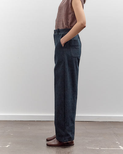 MAN-TLE High Wide Pants, Navy Slub Denim