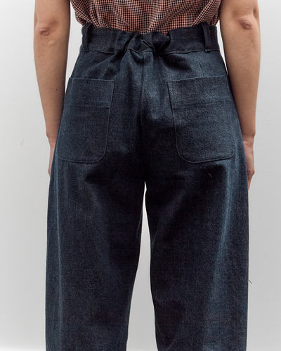 MAN-TLE High Wide Pants, Navy Slub Denim