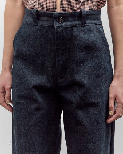 MAN-TLE High Wide Pants, Navy Slub Denim