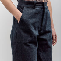 MAN-TLE High Wide Pants, Navy Slub Denim