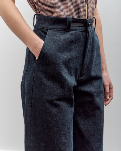 MAN-TLE High Wide Pants, Navy Slub Denim