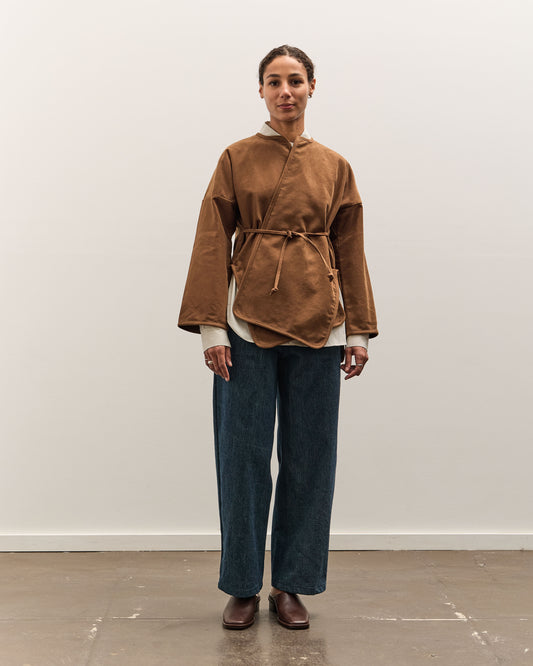 MAN-TLE W-R19S7 Long Cross Cardigan, Brown