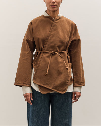 MAN-TLE W-R19S7 Long Cross Cardigan, Brown