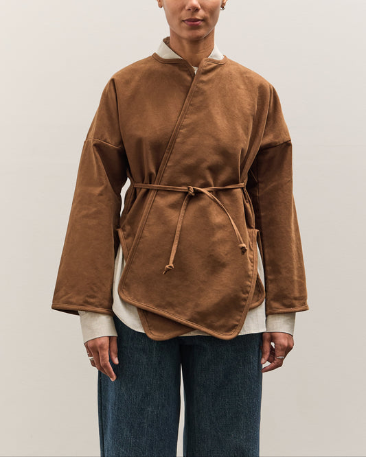 MAN-TLE W-R19S7 Long Cross Cardigan, Brown