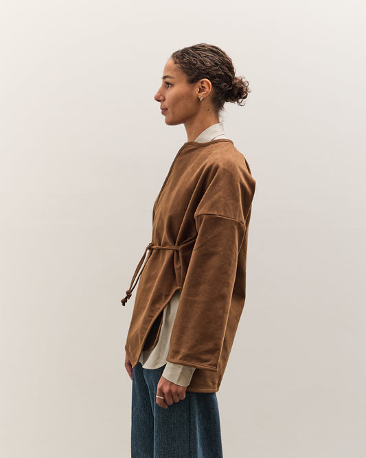 MAN-TLE W-R19S7 Long Cross Cardigan, Brown