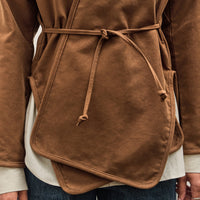 MAN-TLE W-R19S7 Long Cross Cardigan, Brown