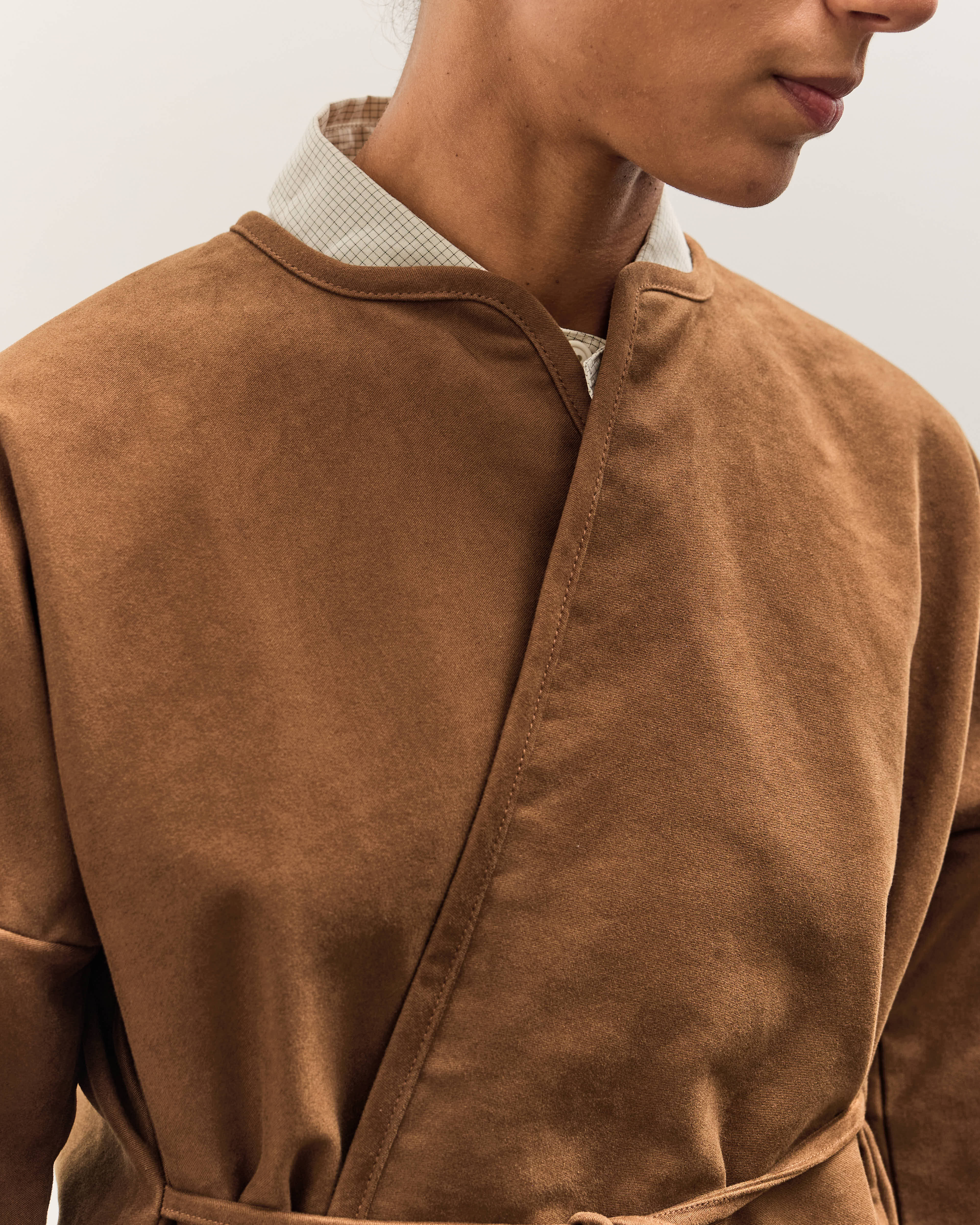 MAN-TLE W-R19S7 Long Cross Cardigan, Brown – Glasswing